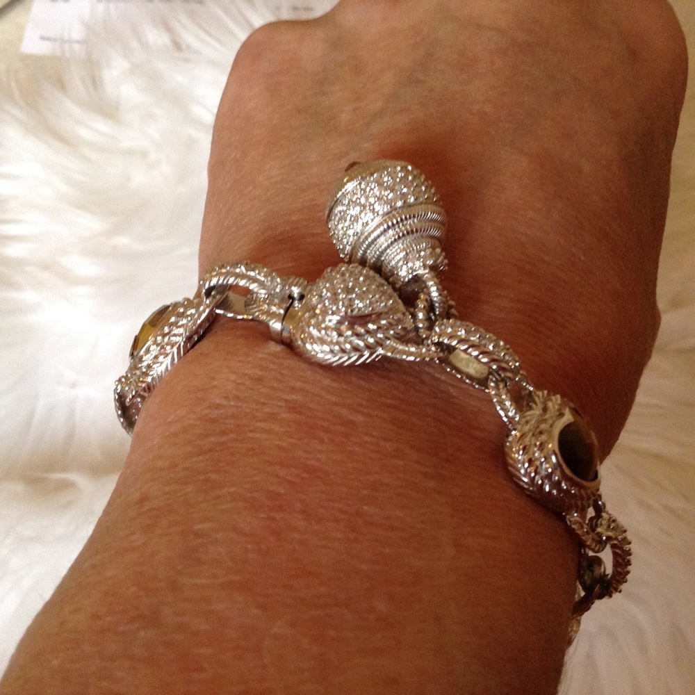 NWOT Rare Judith Ripka Silver Gemstone & Diamoniqe Bracelet - Picture 4 of 16